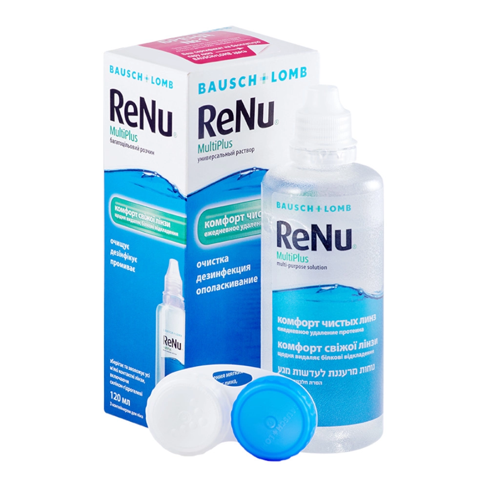 Раствор для линз Bausch&Lomb Renu Multi Plus 120мл с контейнером купить в аптеке ФАРМЭКОНОМ
