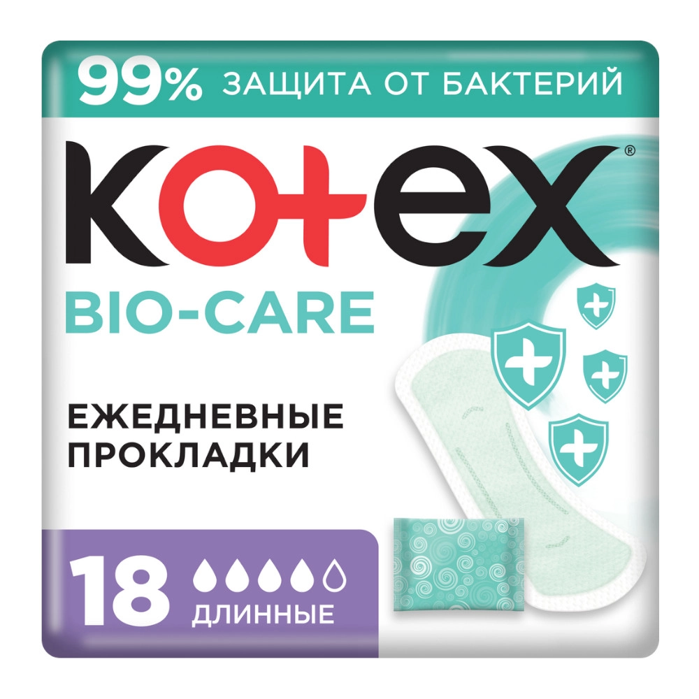 изображение Прокладки ежедн. Kotex Bio-Care №18 длинные от интернет-аптеки ФАРМЭКОНОМ