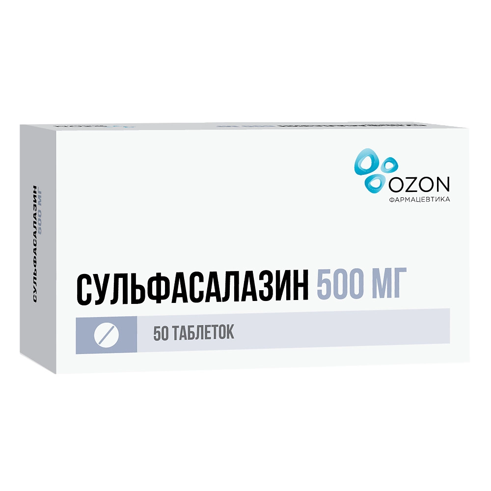 изображение Сульфасалазин таб.п.п/о 500мг N50 вн от интернет-аптеки ФАРМЭКОНОМ