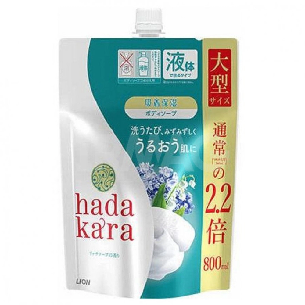 изображение LION Hadakara Жидкое мыло для тела Дорогое мыло увлажняющее сменный блок 800мл от интернет-аптеки ФАРМЭКОНОМ