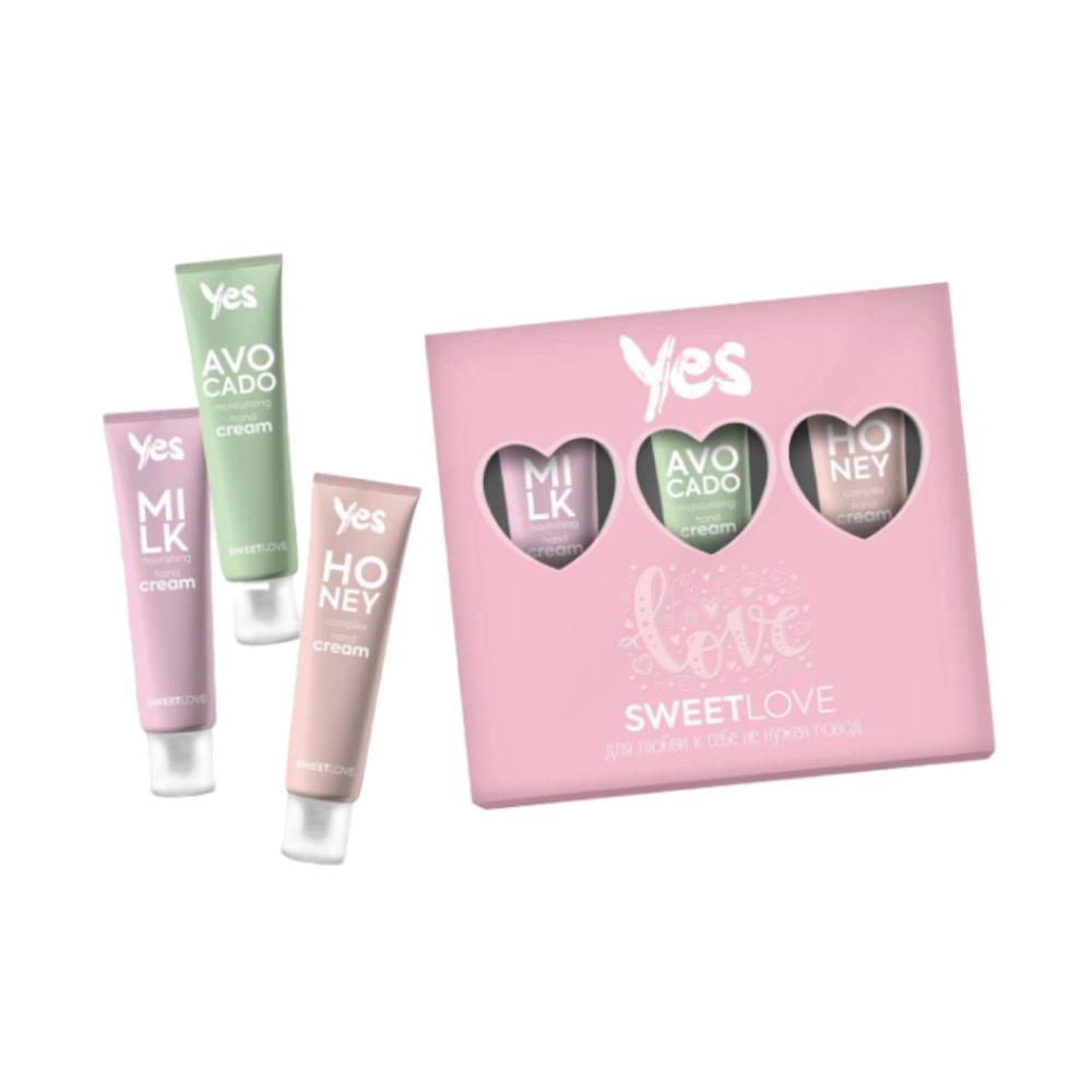 изображение Подарочный набор YES Sweet Love (Крем питательный 40мл+Крем увлажняющий 40мл+Крем комплексный 40мл) от интернет-аптеки ФАРМЭКОНОМ